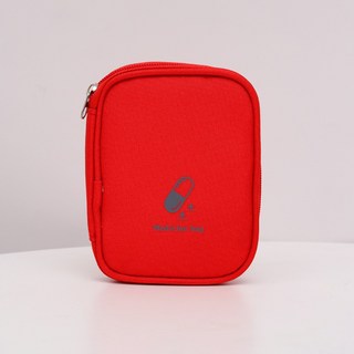 【喵的咧選物】醫藥包 藥品收納袋 隨身急救包 10cm x 13cm, 紅色, 1個