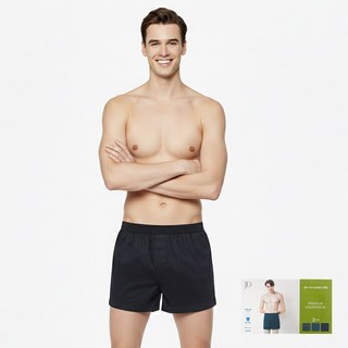 제임스딘 순면 80수 주자직 남성 아웃밴드 트렁크 3매입 세트 HB5303