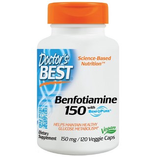 Doctor's BEST 苯磷硫胺素食膠囊 150mg, 120顆, 1瓶