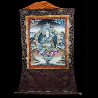 博古珍藏 西藏密宗文物 手繪蓮花生大士唐卡壁掛 120x88公分 歡喜結緣, 1個