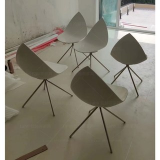 보컨셉 오타와 체어 의자 북유럽 가죽 물방울체어 식탁 1인 보컨셉식탁 크리스탈, 화이트 에나멜+스텐실버발, 1개