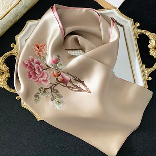 刺繡真絲圍巾 母親節禮物 長輩禮品 蘇州蘇繡 披肩