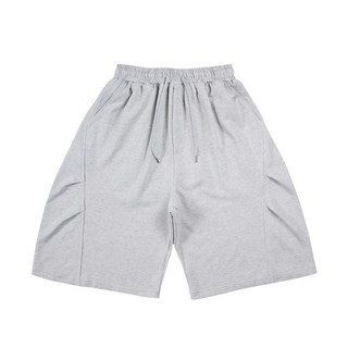 FUZY 寬鬆闊型七分短褲，棉褲彎刀打摺設計，中性男女款，舒適透氣，黑色淺灰可選