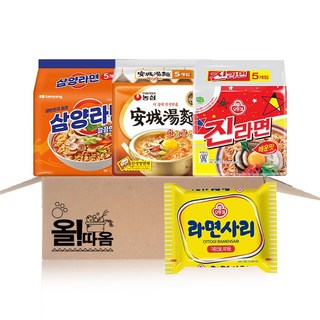농심 삼양 오뚜기 인기멀티라면 3종 기획세트 21호(안성탕면5+진라면매운5+삼양라면5)+라면사리1