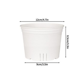 구멍이있는 투명한 화분 플라스틱 식물 냄비 보육 통기성 뿌리 제어 라운드 꽃 정원 홈 인테리어, 10 White 12x8.5cm, 1개