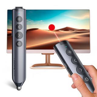 TV 이미지형 포인터 무선 프리젠터 PPT 프리젠테이션 포인터 리모컨 에어마우스 하이라이트4 그레이