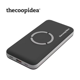 Thecoopidea 無線充行動電源 10000mAh Qi PD20W 快充 贈磁吸支架收納包 iPhone安卓登機, 黑色