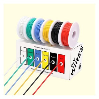 台灣現貨 特軟耐高溫矽膠線 16AWG 30AWG 大電流矽膠電線 遙控航模DIY連接線 鍍錫, 盒裝-白棕灰橙紫,22AWG5卷X10米(共50米), 1個