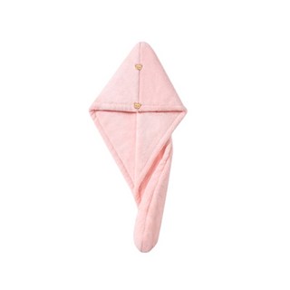 乾髮帽 珊瑚絨吸水浴帽 快速吸水 可愛造型 乾髮神器, 粉色-雙層, 1個