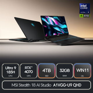 MSI Stealth 18 AI Studio A1VGG-U9 QHD 4TB 노트북 이미지