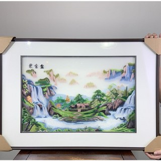 風景刺繡畫, 手工湘繡畫