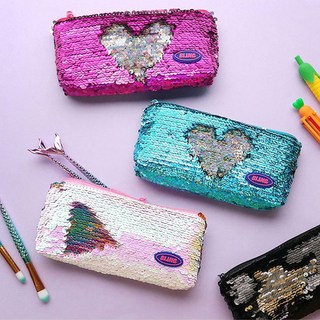 스팽글케이스 화장품 파우치 펜슬케이스 필통, 핫핑크