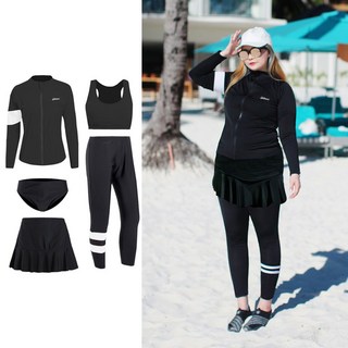 大碼新款水母衣 潛水服長袖長褲 防曬速乾泳衣 紫玉蘭 BHJ 2115, 黑色,5XL