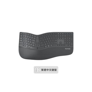 ViewSonic KW980 人體工學藍牙無線薄膜鍵盤 自然姿勢 舒適輕鬆, 黑色
