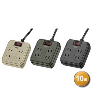 太星電工 MAX STAR 一開四插動力軟線 10米, 10米-黑色, 1個, OFB41210B