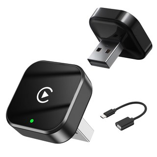 티라인 무선 스마트 초소형 카플레이 안드로이드 오토 동글 2in1, C10, A 블랙