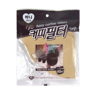 하니 커피필터 여과지 5~10인 40매 원두 드립필터 거름망, 1개