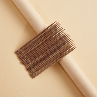 竹牙籤 細牙籤 一次性牙籤 天然竹牙籤 獨立包裝 單尖炭化牙籤, 1個, 高品質精選-雙頭尖,200支【高溫碳化-無硫磺水】袋裝