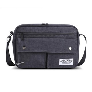 防潑水潮流休閒斜背包 不脫皮材質尼龍側背包 男用包包, 深灰（#3013）現貨