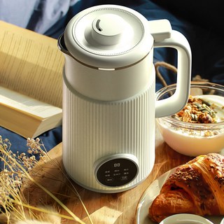 두유제조기 원터치 대용량 자동세척 가열 가정용 두유제조기 믹서기 보온 저소음, 베이지