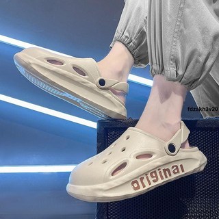 鞋 洞洞鞋男款夏季外穿戶外包頭拖鞋厚底運動防滑踩屎感耐磨沙灘鞋男