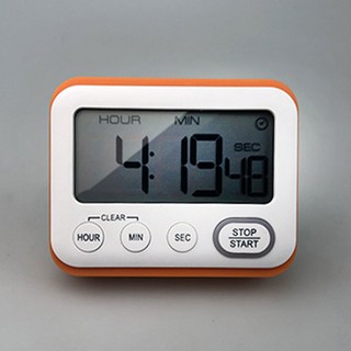 레인보우 무소음 타이머시계 쿠킹 베이킹 운동 타이머, 오렌지, 1개