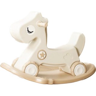 多功能兒童搖搖馬寶寶學步車，嬰幼兒騎乘玩具，安全搖椅, 可可色-搖馬三合一, 1個