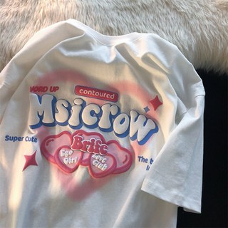 Y2K韓版寬鬆短袖T恤 愛心印章 夏季女裝