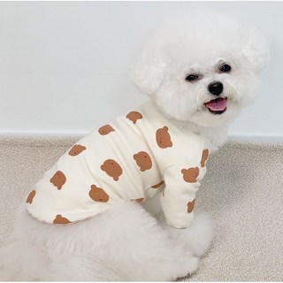 강아지 곰돌이 실내복 잠옷 (3color), 아이보리, 1개