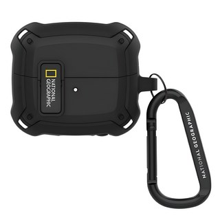 내셔널지오그래픽 러기드 범퍼 락 케이스, 버즈3/버즈3프로, 블랙, 1개