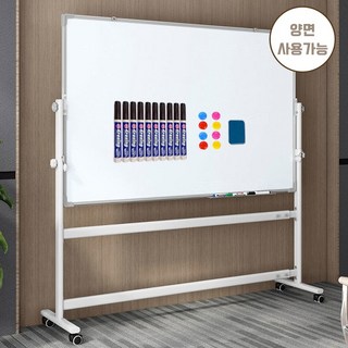SeekFun 스탠드 화이트보드 이동식 양면 자석 칠판 높이조절 각도조절 가능 집공 학원 사무실 대형 1200mm 1500mm, 화이트