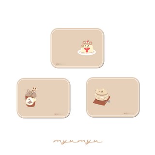 MYUMYU 沐慕家居 奶茶色防燙隔熱餐墊 防水防油 耐熱桌墊 易清潔收納 居家餐桌佈置必備 台灣, 組合-方形三款, 1個