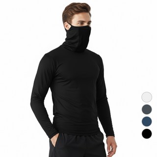 [GIVON] 기본 남성용 4COLOR UPF 50+ 슬림 안면 마스크 터틀넥 티셔츠 / DCT118