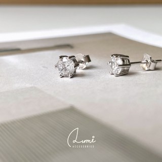 ALUMI 六爪單鑽耳釘 S925純銀耳環 - 養耳棒耳針