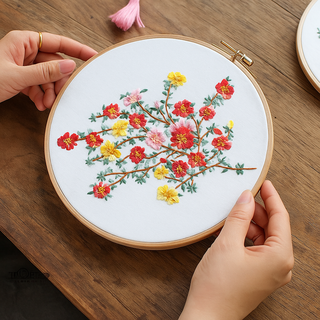 일상플랜 프랑스 자수 DIY 세트, 1개, 삼색 해당화