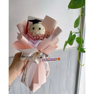 畢業花束奧特曼卡通玩偶花束 送生日畢業禮物男孩創意男友 畢業禮物 母親節花束 聖誕節禮物, 1個, 粉色繡球花