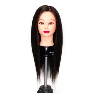 BEUGA(뷰가) 리밋 인모 80프로 20인치 블랙 연습용 통가발 커트 드라이 아이롱 스타일링 미용 연습 가발, 1개