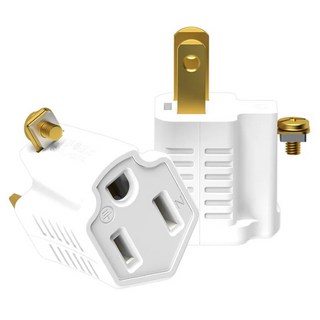 三轉二孔插頭 110V 3P轉2P 電源 轉接插頭 3轉2 高負載轉換插接器 1入SA-787 插頭 插座 轉接頭, 1個, 3孔轉2孔插頭 白色