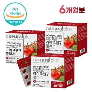 토마토추출물 라이코펜 비타민 미네랄 비타민 6개월분 A E 활성산소제거 항산화 셀렌 식약처인증 갱년기 영양제 아연, 60정, 3개