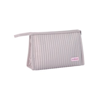 LOVE PEACE 化妝包 簡約皮革手提收納包 多功能旅行化妝品收納袋, 香芋紫