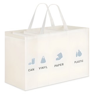 Nature Living Milky 反轉魅力 四格一體式分類回收桶, 混色