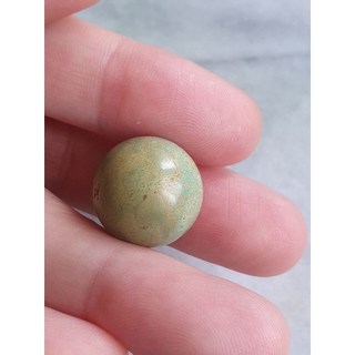天然湖北原礦綠松石大圓珠16mm，未打孔原石，居家室內裝飾擺件，提升空間質感, 1個