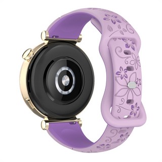 Huawei Watch GT6 矽膠壓花錶帶, 1個, 淺紫,GT2 / GT3 42mm, 淺紫