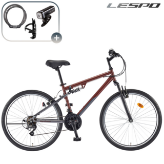 2026 삼천리 레스포 26 태풍 DX 자전거 21단 입문형 MTB자전거 학생 산악용 99% 조립, 1개, 169cm, 레드 브라운/실버(무광) (90%조립)