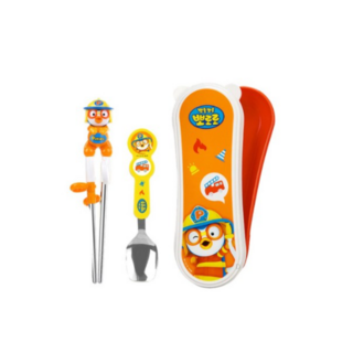 에디슨 뽀로로 이지 스텐 수저 케이스 세트 오른손용, COLOR MIX (혼합), 3세트