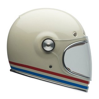 벨 클래식 오토바이 헬멧 불릿 스트라이프 펄화이트/옥스블러드/블루, L