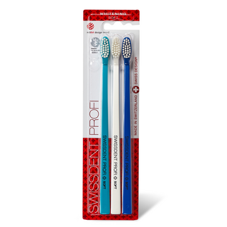 [스위스덴트] 0.15mm 미세모 화이트닝 칫솔 트리플팩(터쿠아즈+화이트+다크블루 3개), 1개, 3개입