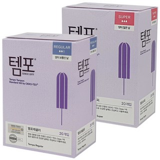 뉴 템포 (80~100p) 대용량특가/체내형생리대/탐폰 - 1.뉴템포 60p, ▶20p(레귤러2+슈퍼1)