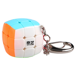 小小店舖 奇藝 果凍 小饅頭 鑰匙圈 3CM 可拆式 二階 2階 小 磨砂面 橢圓形 魔方格 三階 3階 可愛, 三階彩色, 1個