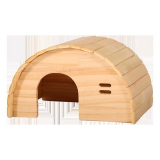 小寵竹片木屋 半圓造型 倉鼠躲避屋 木製寵物小屋 (大), 1個, 竹片半圓木屋(大)